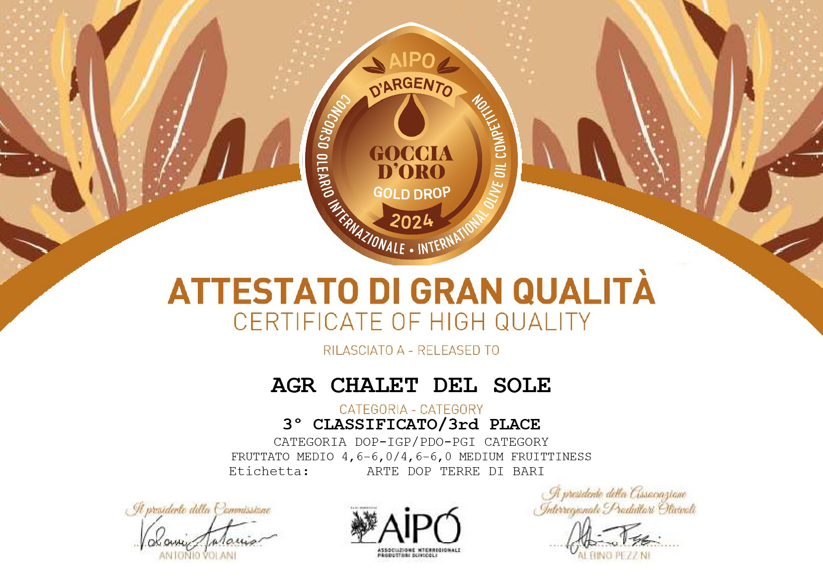 Concorso Oleario Int. AIPO dArgento 2024