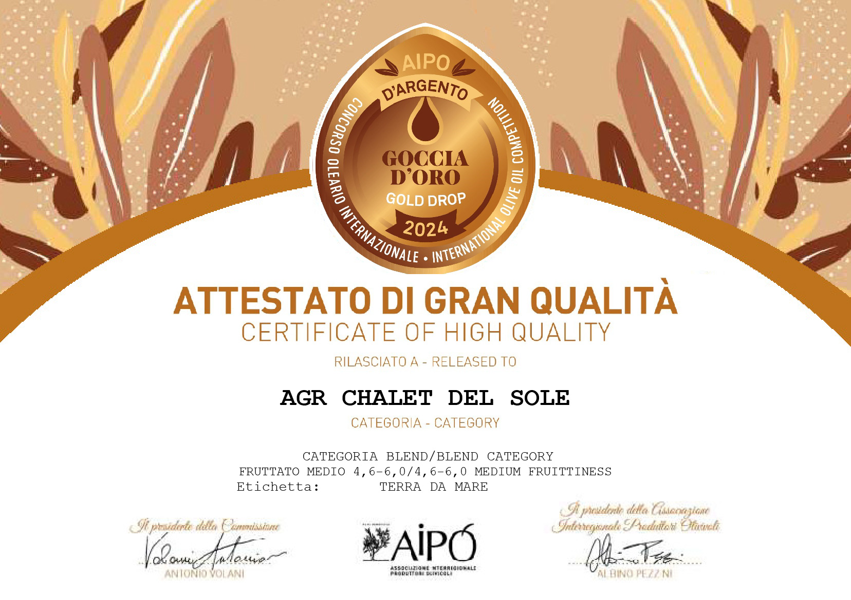 Concorso Oleario Int. AIPO dArgento 2024